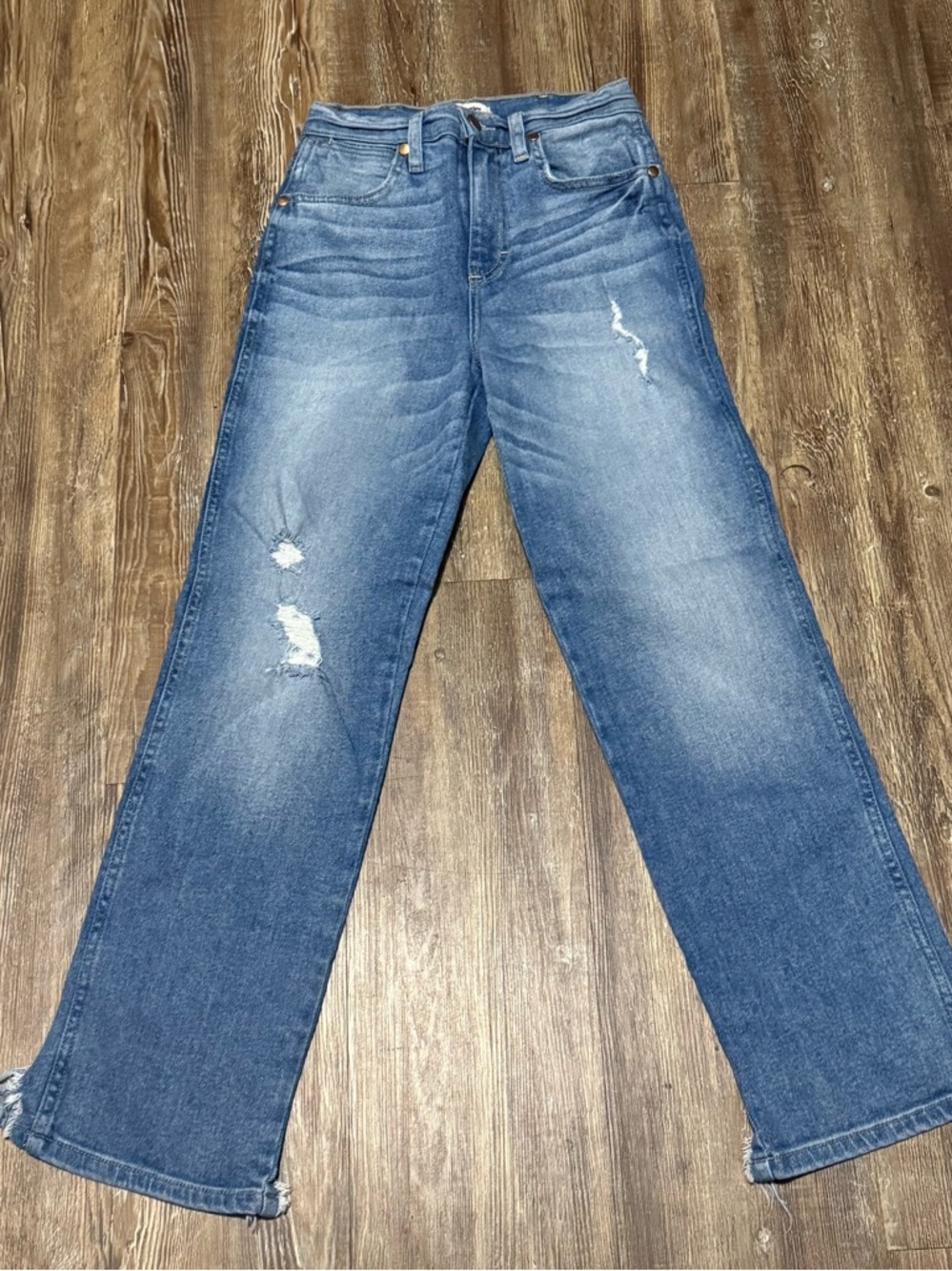 Wrangler Heritage Fit Cropped Jeans Women's 24 Step Fray Hem High Rise Slim Fit